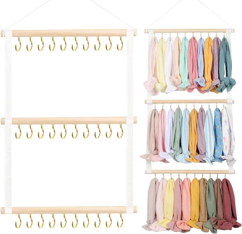 Vista 12 de POVETIRE Soporte para diadema organizador de bandas para la cabeza para niñas, diademas de bebé, accesorios para el cabello, organizador