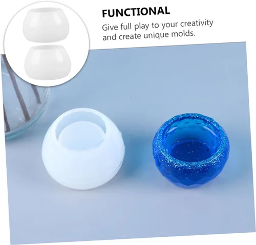Vista 3 de Molde de cuenco en forma de diamante único, 2 piezas, material antiadherente para amantes de las manualidades