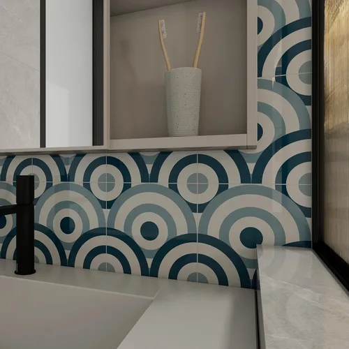 Vista 8 de COLAMO Azulejos de Lujo 10 Piezas Azul Brillante Despegar y Pegar, Autoadhesivos para Salpicadero de Cocina para Pared de Acento, Azulejo de Pared