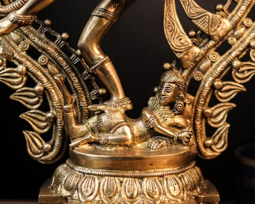 Vista 7 de SHIVAJIARTS Dancing Shiva Nataraja Estatua grande, estatua de Shiva Natraj bailarín, escultura de latón de 22.0 in, escultura de señor Shiva