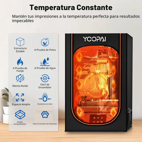 Vista 3 de Cubierta de resina para impresora 3D con ventilación, cubierta de tienda ventilada para impresora 3D, elimina olores, a prueba de polvo, aísla