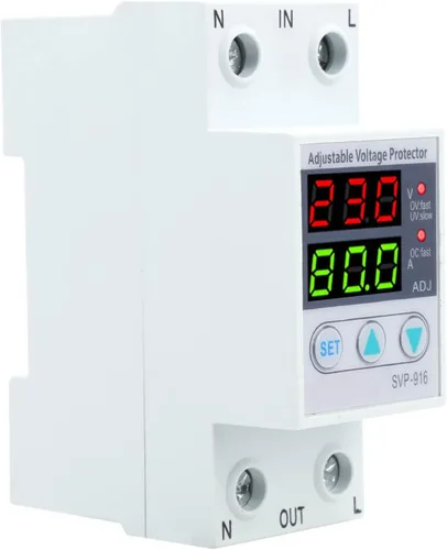 Vista 4 de Protector de voltaje ajustable sobre y bajo voltaje con reinicio de retardo y pantalla de voltaje (100-130VAC, 40A) Protección contra subvoltaje