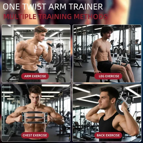 Vista 6 de Entrenador de brazo Twister, doble resorte triple, ajustable de 30 a 180 libras, equipo de entrenamiento de hombro y brazo de pecho, ejercitador