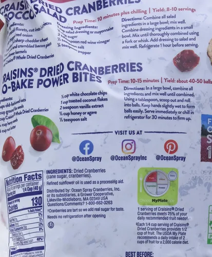 Vista 4 de Ocean Spray Arándanos secos de Craisins enteros (64 onzas), 64 onzas (paquete de 36)