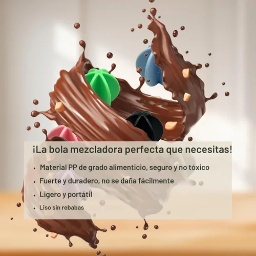 Vista 3 de Shaker Balls 6 bolas mezcladoras de proteínas, bolas de plástico de repuesto para agitador, vaso de botella de bebida, bolas coloridas para batidor