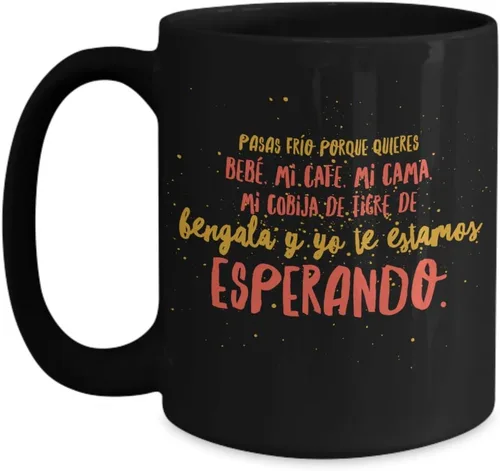 Vista 4 de Taza de Cafe Esperando Vaso, taza café divertidas, tazas personalizadas, coffee mug inspiradoras, taza con mensajes positivos.