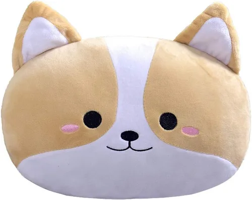 Vista 3 de Lindas almohadas para reposacabezas de perro corgi marrón, almohadas para el cuello, almohada lumbar de corgi, almohada de viaje, accesorios