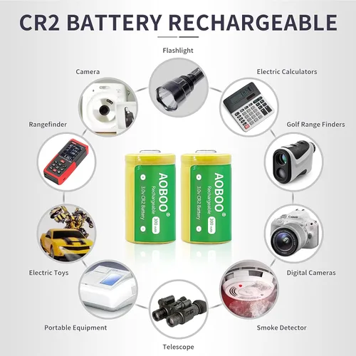 Vista 7 de 4 pilas CR2 15270 de 3 voltios 300 mAh + cargador de batería recargable rápido de 3 V CR2