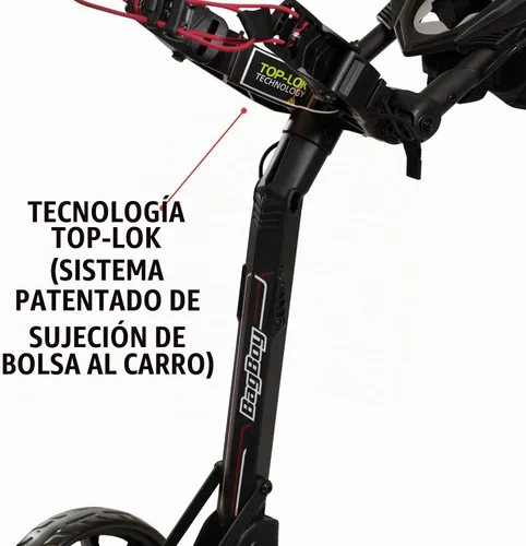 Vista 5 de Bag Boy Nitron Golf Push Cart Negro/Plateado