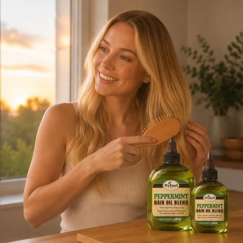 Vista 7 de Difeel Mezcla de aceite para el cabello de menta, tamaño de viaje, 2.5 onzas Peppermint
