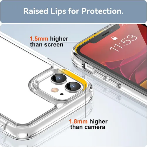 Vista 5 de Funda para iPhone 11: cubierta de teléfono a prueba de golpes de grado militar con protector de pantalla de vidrio templado, antiarañazos y Cristal