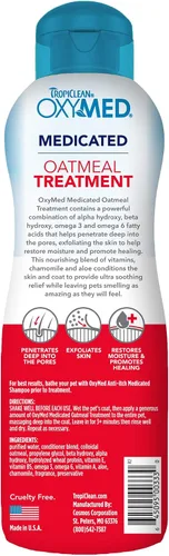 Vista 9 de TropiClean Oxymed - Acondicionador medicado para gatos y perros para picazón en la piel, acondicionador de avena calmante para perros y gatos, 20