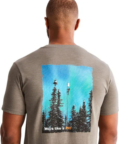 Vista 5 de Timberland PRO Camiseta de manga corta con estampado de luces del norte Hw