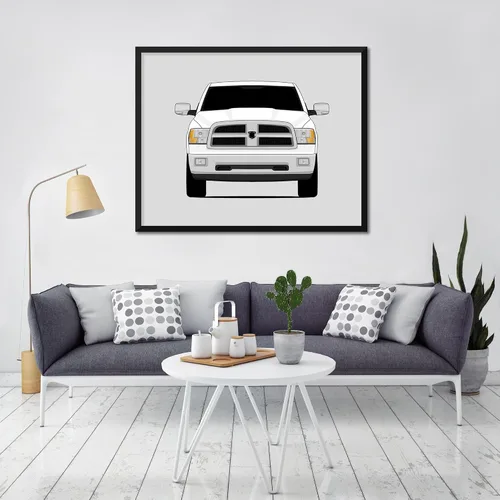 Vista 8 de Custom Car Posters Handmade Poster compatible with Dodge Ram 1500 (2009-2012) 4th Generation Print Wall Art Décor - 11x14 Satin Print (Unframed)