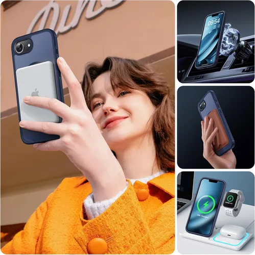 Vista 854 de TOCOL Funda para iPhone 11, compatible con Magsafe, protección completa de cámara, imanes integrados, protección contra caídas, funda translúcida