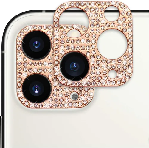 Vista 11 de Protector de lente brillante para iPhone 12 Pro Max, cubierta de cámara con purpurina 3D, diamantes de imitación, puntos brillantes, decoración
