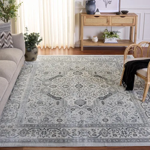 Vista 23 de SAFAVIEH - Colección Isabella, alfombra decorativa - 2'2" x 5', azul y crema, diseño oriental, no desprende pelusa y fácil cuidado, ideal para áreas