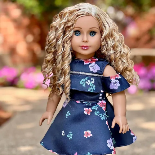 Vista 5 de Momento romántico - Vestido azul oscuro - Ropa para muñecas de 18 pulgadas (toll no incluido)