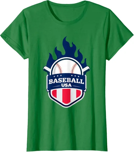 Vista 41 de Baseball USA Support the Team Shirt - Camiseta con la bandera de Estados Unidos, Blanco, S