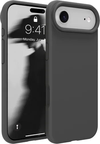 Vista 96 de Funda de silicona prémium para iPhone SE/8/7, con forro de microfibra suave antiarañazos, a prueba de golpes, color negro, iPhone SE/8/7