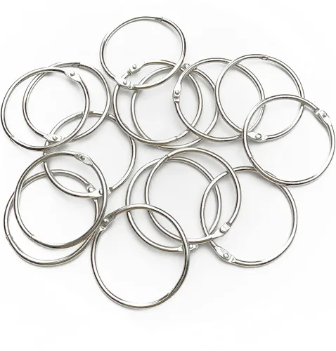 Vista 4 de KTOJOY 2 pulgadas (paquete de 38 anillos) para carpeta de hojas sueltas, llavero de metal chapado en níquel, anillos de acero chapado en níquel