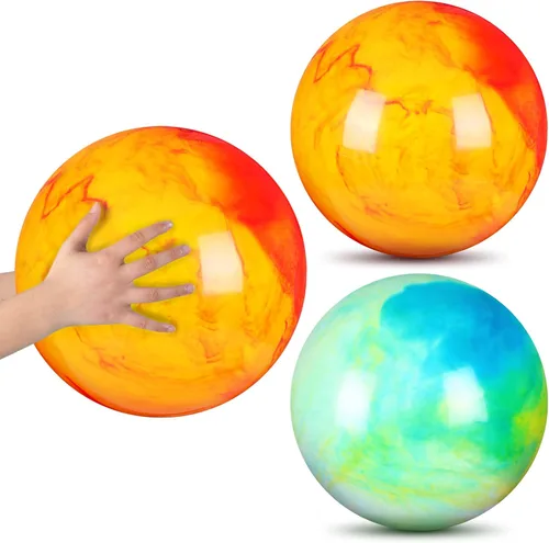 Vista 7 de Deekin 2 bolas hinchables de goma inflables grandes de 15 pulgadas para patio de recreo al aire libre (azul y verde)