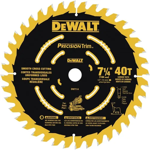 Vista 2 de DEWALT DW7112PT DEWALT DW7112PT 24T Hoja de sierra ingletadora con corte de precisión, 7-1/4 pulgadas