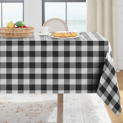 Vista 13 de Softalker - Mantel rectangular a cuadros, impermeable para exteriores, 54 x 120 pulgadas, mantel de búfalo a cuadros, resistente a las manchas