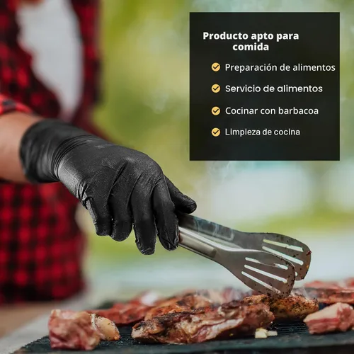 Vista 7 de TitanFlex Guantes de nitrilo negro resistente, 6 mil, totalmente texturizados, guantes desechables mecánicos, sin látex, sin polvo
