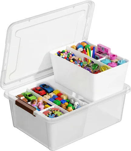 Vista 11 de MACOPRO Caja de plástico transparente de 17 cuartos de galón con bandeja