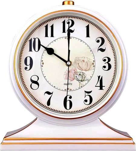 Vista 7 de Reloj de escritorio para decoración de mesa de repisa, silencioso funciona con pilas para chimenea de 12 pulgadas