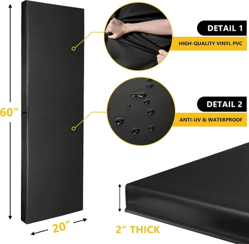 Vista 2 de Almohadilla de pared para gimnasio, protector de pared para cancha de baloncesto, alfombrilla protectora de pared de espuma de 2 pulgadas de grosor