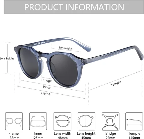 Vista 32 de ZENOTTIC Gafas de sol polarizadas redondas vintage para hombres y mujeres con protección UV400