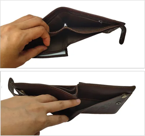Vista 104 de Hombres Cool Eagle Wolf Caballo Totem Cuero Vaca Vertical Cartera Cremallera Multi-tarjeta Titular, Tótem de caballo, Minimalista