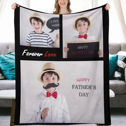 Vista 17 de Las mantas personalizadas con imágenes de collage son una manta personalizada para niños, adultos, familia, recuerdo, 35.4 x 27.6 pulgadas
