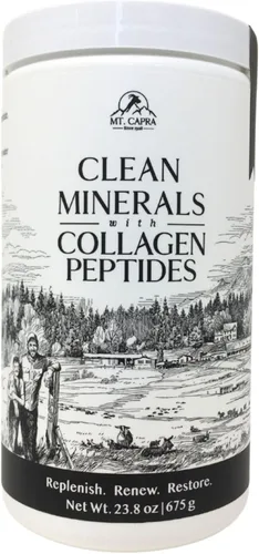 Vista 2 de Mt. Capra Clean Minerals con péptidos de colágeno y proteína entera limpia + minerales y probióticos