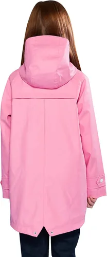 Vista 2 de SOLOCOTE Chaqueta impermeable de goma con capucha para niños, impermeable, resistente al viento, talla 5-14 años