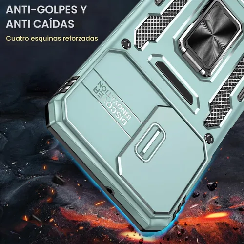 Vista 2 de Para Samsung Galaxy A16 5G Funda con Protector de Pantalla y con Cubierta de Cámara, Soporte Giratório de 360° Grado Militar (Resistente) Protector