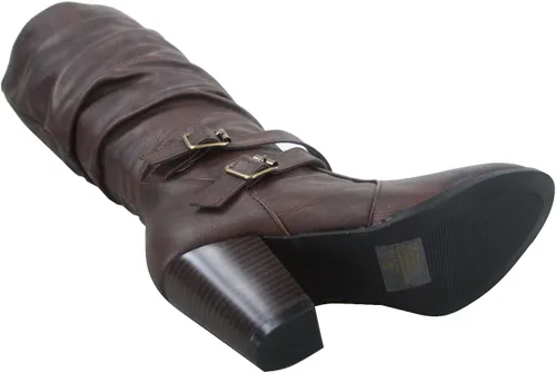 Vista 4 de Forever Link FZ-Safety-52 - Botas de tacón grueso con cremallera completa para mujer