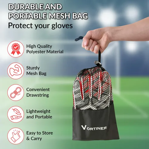 Vista 4 de Guantes de fútbol para jóvenes. Set de guantes de portero y toalla de entrenamiento y bolsa de guantes. Guantes de portero Guantes de fútbol Guantes