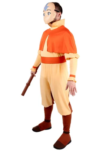 Vista 4 de Disfraz Deluxe para Hombre de Aang, el Último Maestro Aire Multicolor