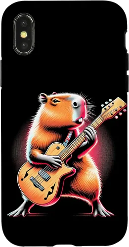 Vista 5 de iPhone 16 Capybara Playing Guitar Like A Rocker Guitarist Rock'n Roll Case