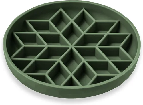 Vista 23 de OHMO Slow Feeder Dog Bowl, 5.9" Lick Mat for Dogs, Diamond, Camo Green verde (camo green)