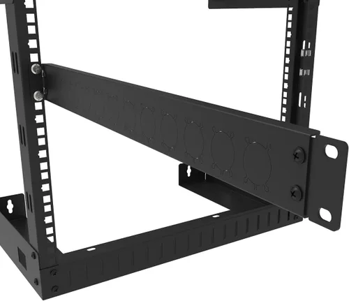 Vista 4 de Panel de conexión con bisagras de 12 puertos, pasos/orificios, conectores tipo D de 1U de 19 pulgadas para montaje en rack, audio con lado