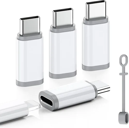 Vista 12 de Paquete de 4 adaptadores Lightning a USB C para iPhone 15/16 Pro Max/Plus, Samsung S24, iPad Air, carga rápida y transferencia de datos, cable