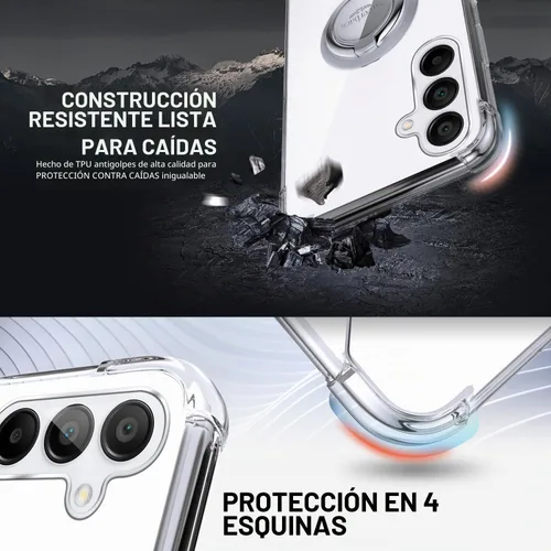 Vista 2 de Silverback - Carcasa transparente para Samsung Galaxy A15 con soporte de anillo