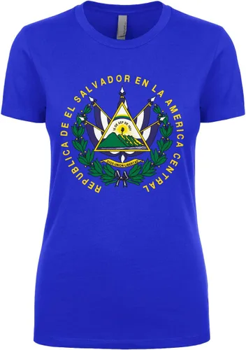 Vista 2 de Cybertela Camiseta para mujer con escudo de armas de El Salvador