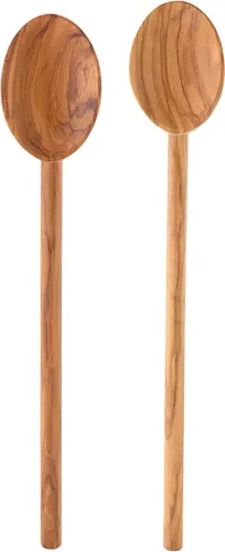 Vista 3 de Eddington's - Juego de cucharas de cocina de madera de olivo italiano, hechas a mano en Europa, juego de 2