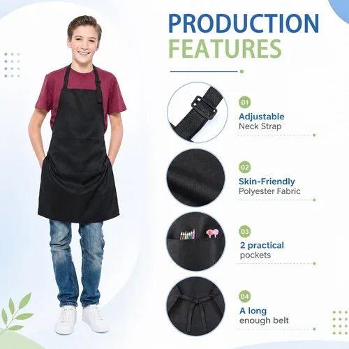Vista 3 de Handepo 35 Pcs Kids Apron Artists Adjustable Chef Painting Aprons for Cooking Kitchen Grilling Painting Child Party Favors