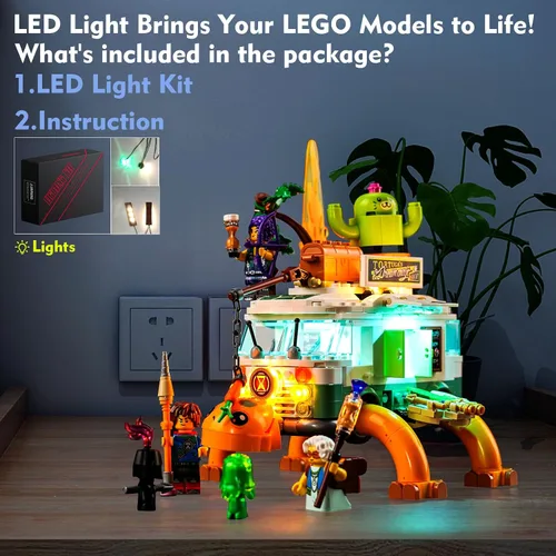 Vista 3 de LocoLee Kit de luces LED compatible con Lego dreamzzz Mrs. Castillo's Turtle Van 71456, 2023, juego de iluminación creativa, accesorios compatibles